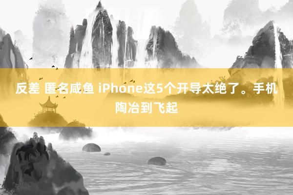 反差 匿名咸鱼 iPhone这5个开导太绝了。手机陶冶到飞起