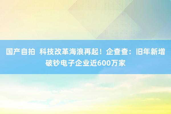 国产自拍  科技改革海浪再起！企查查：旧年新增破钞电子企业近600万家