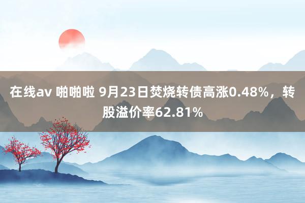 在线av 啪啪啦 9月23日焚烧转债高涨0.48%，转股溢价率62.81%