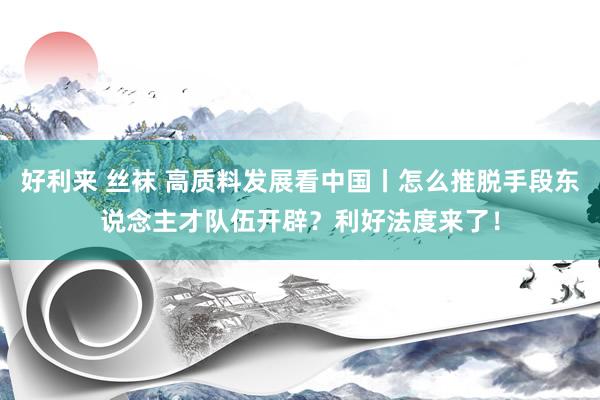 好利来 丝袜 高质料发展看中国丨怎么推脱手段东说念主才队伍开辟？利好法度来了！