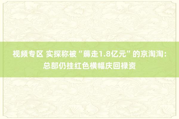 视频专区 实探称被“薅走1.8亿元”的京淘淘：总部仍挂红色横幅庆回禄资