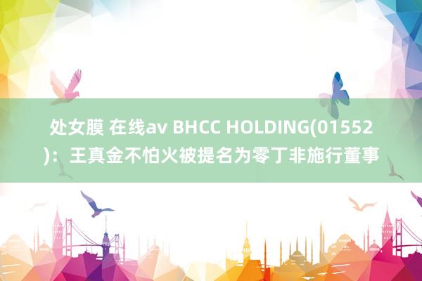 处女膜 在线av BHCC HOLDING(01552)：王真金不怕火被提名为零丁非施行董事