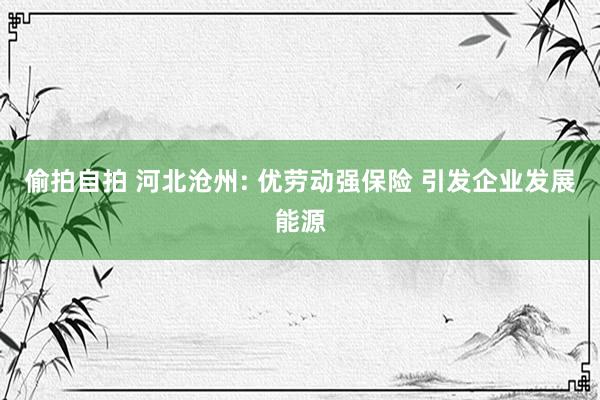 偷拍自拍 河北沧州: 优劳动强保险 引发企业发展能源