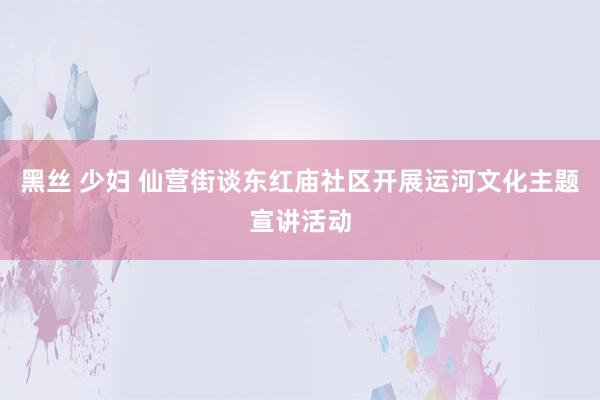 黑丝 少妇 仙营街谈东红庙社区开展运河文化主题宣讲活动