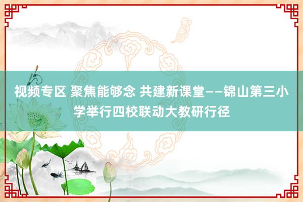 视频专区 聚焦能够念 共建新课堂——锦山第三小学举行四校联动大教研行径