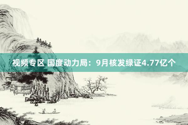 视频专区 国度动力局：9月核发绿证4.77亿个