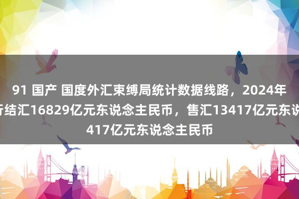 91 国产 国度外汇束缚局统计数据线路，2024年9月，银行结汇16829亿元东说念主民币，售汇13417亿元东说念主民币