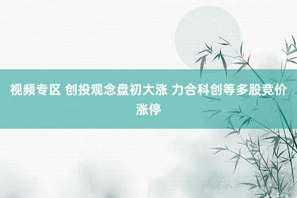 视频专区 创投观念盘初大涨 力合科创等多股竞价涨停