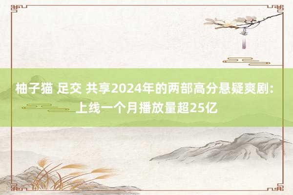 柚子猫 足交 共享2024年的两部高分悬疑爽剧: 上线一个月播放量超25亿