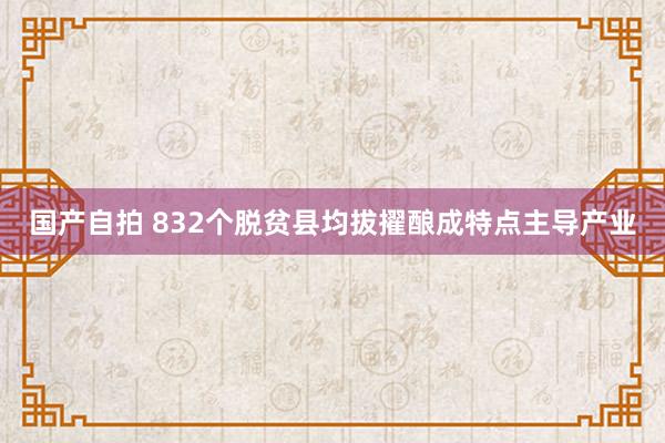 国产自拍 832个脱贫县均拔擢酿成特点主导产业