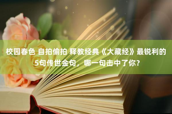 校园春色 自拍偷拍 释教经典《大藏经》最锐利的 5句传世金句，哪一句击中了你？