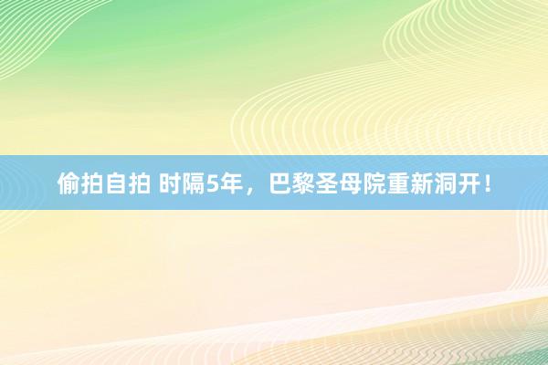 偷拍自拍 时隔5年，巴黎圣母院重新洞开！