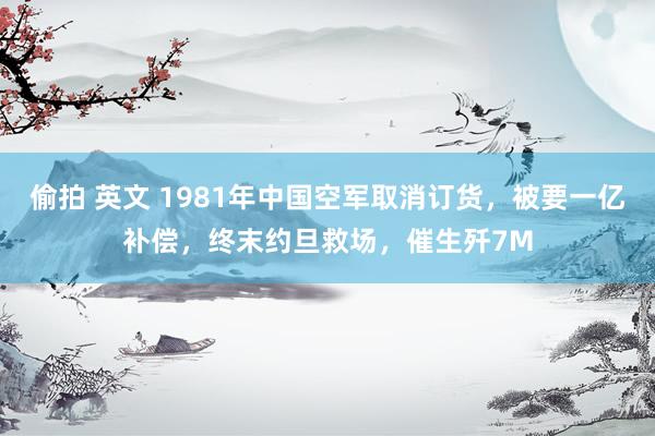 偷拍 英文 1981年中国空军取消订货，被要一亿补偿，终末约旦救场，催生歼7M