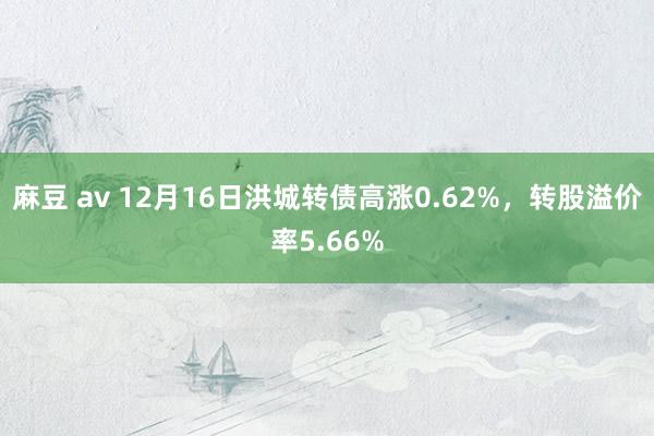 麻豆 av 12月16日洪城转债高涨0.62%，转股溢价率5.66%