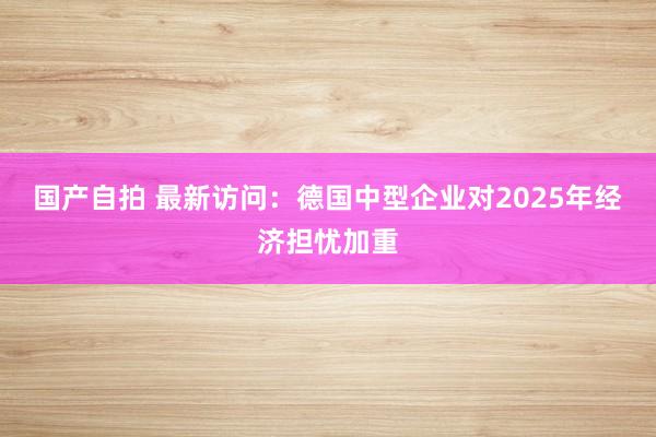 国产自拍 最新访问：德国中型企业对2025年经济担忧加重