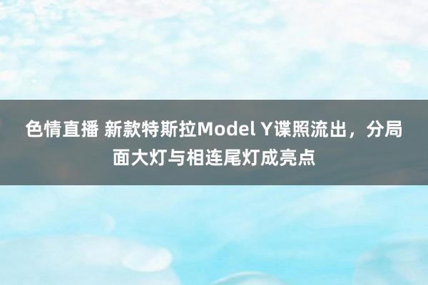 色情直播 新款特斯拉Model Y谍照流出，分局面大灯与相连尾灯成亮点