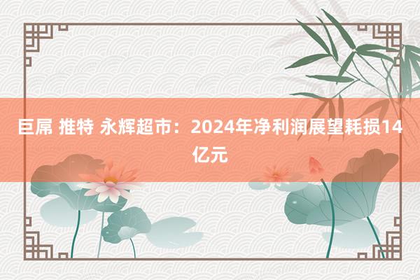 巨屌 推特 永辉超市：2024年净利润展望耗损14亿元